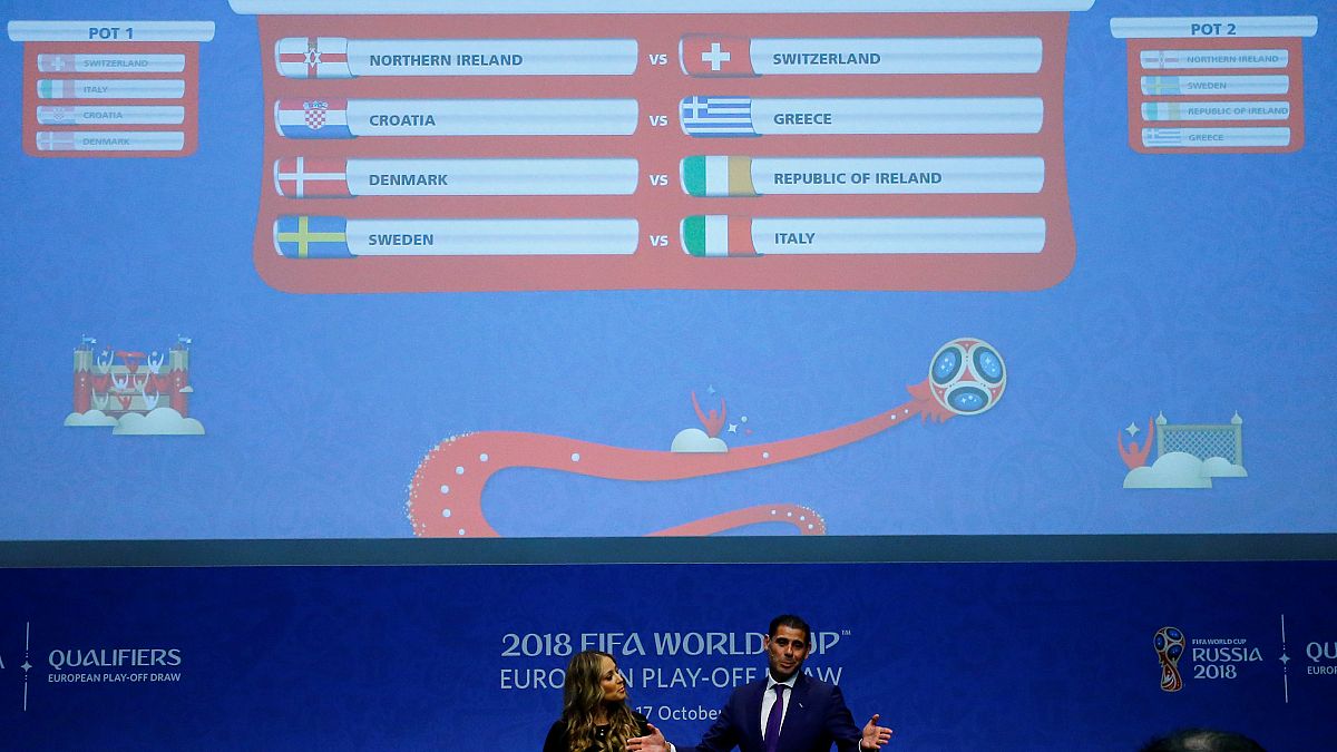 Itay to play Sweden in World Cup playoffs, Ireland draw Denmark