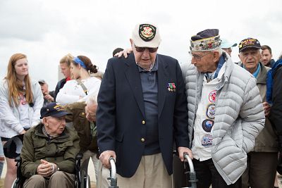 Veterans in Omaha Beach in Normandy, France on June 5, 2019.