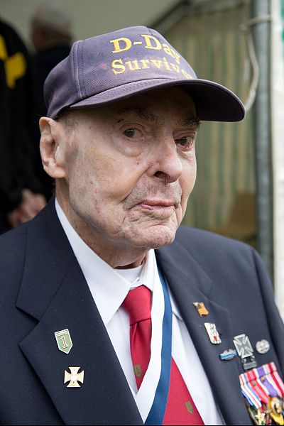 Veteran Ray Lambert, 99, in Normandy, France on June 5, 2019.