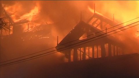 Landmark hotel in Yangon burns to the ground