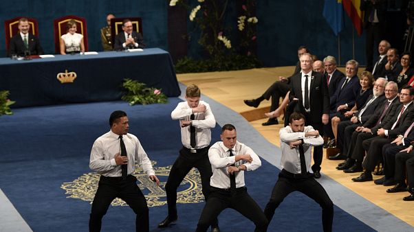 Los All Blacks sorprenden en Campoamor con su tradicional 'Haka' Los All Blacks sorprenden en Campoamor con su tradicional 'Haka'
