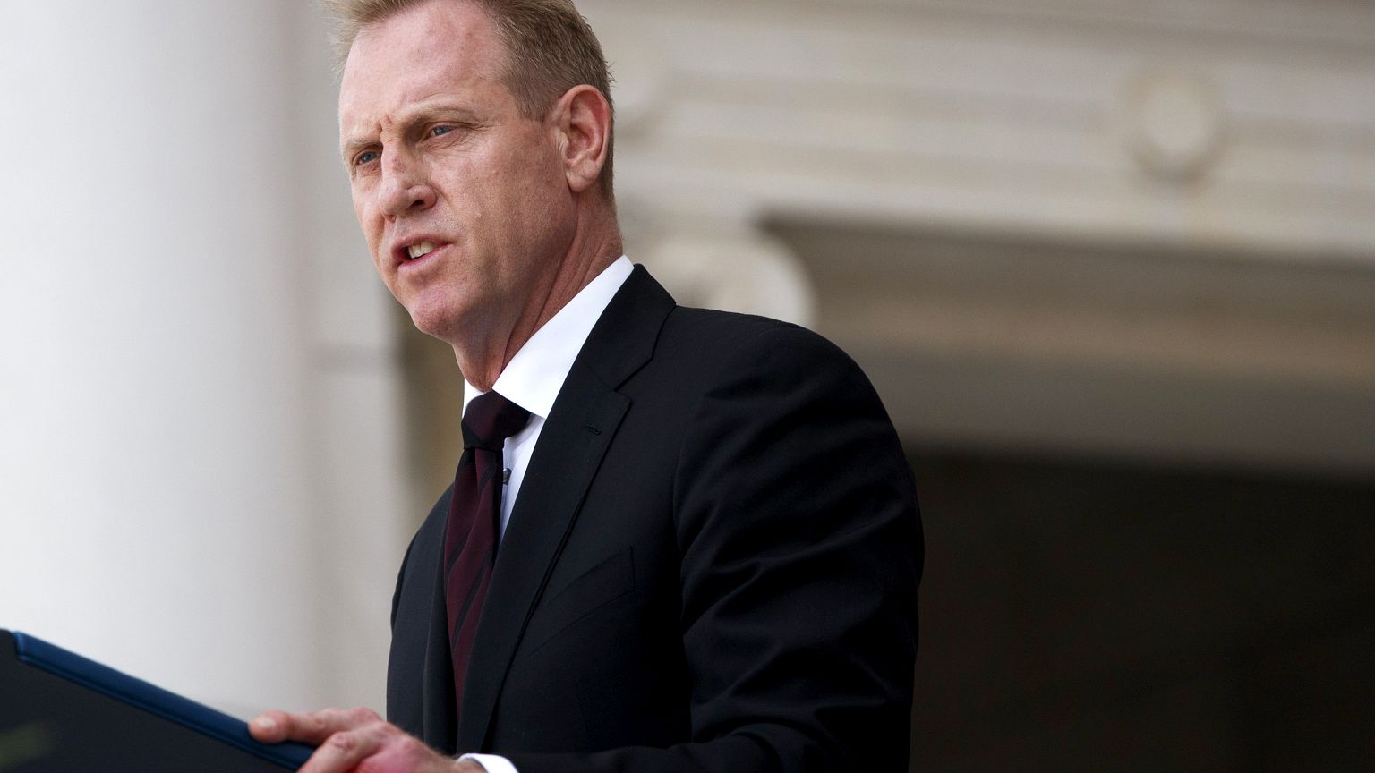 Image: Acting Secretary of Defense Patrick Shanahan speaks during a Memoria