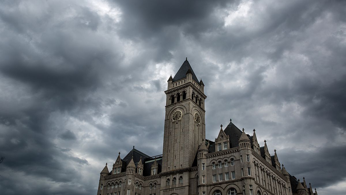 Image: A thunderstorm builds over the Trump International Hotel in Washingt