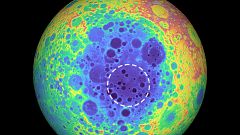 Image: This false-color graphic shows the topography of the far side of the