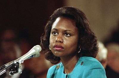 Law professor Anita Hill testifies before the Senate Judiciary Committee on Oct. 11, 1991.