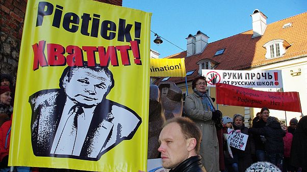Акция протеста в Риге против школьной реформы Акция протеста в Риге против школьной реформы