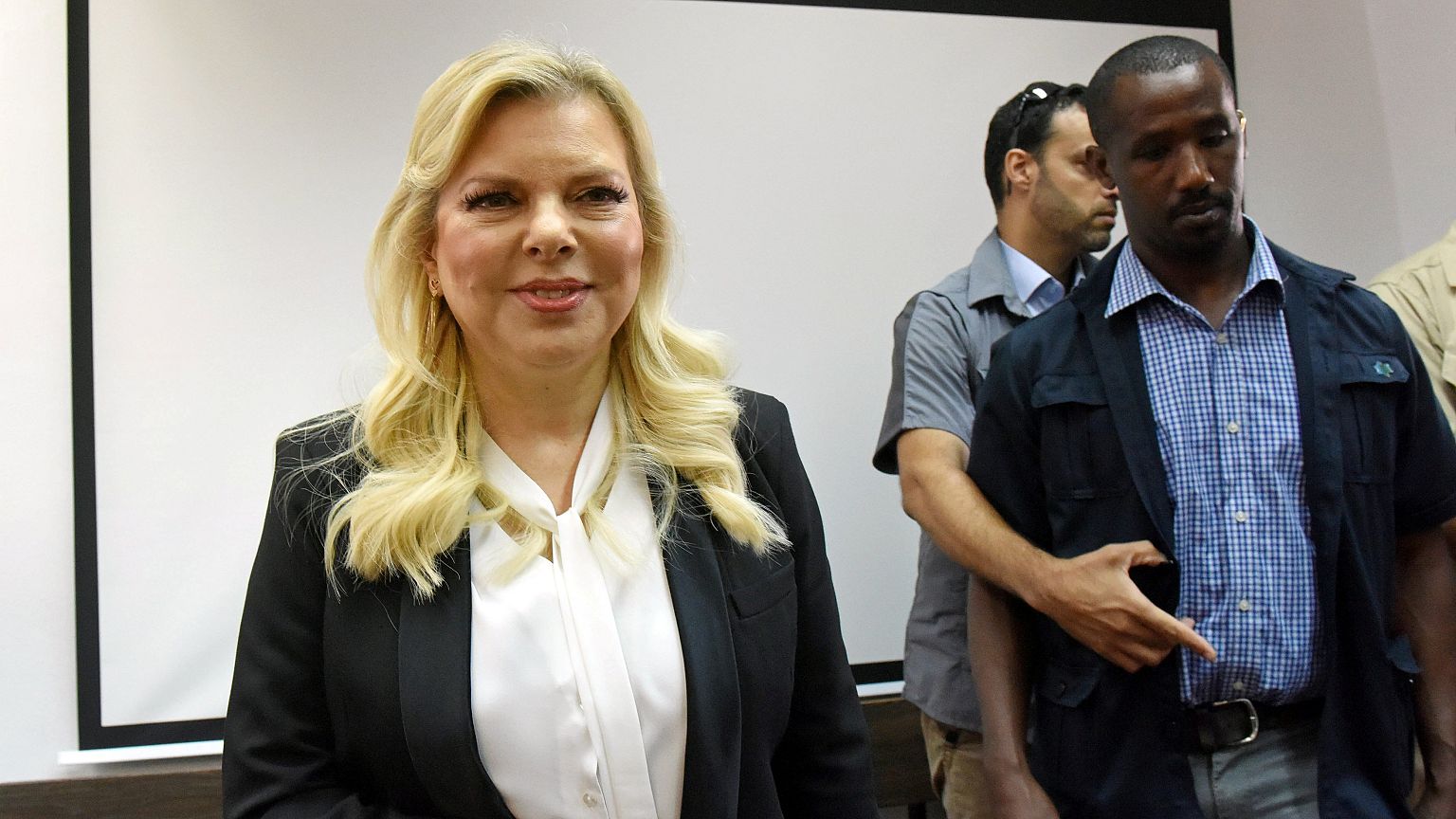 Image: Israeli Prime Minister Benjamin Netanyahu's wife, Sara, arrives in t