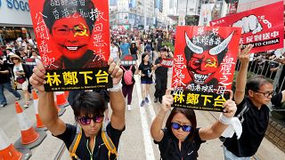 Image: Demonstration demanding Hong Kong's leaders to step down and withdra