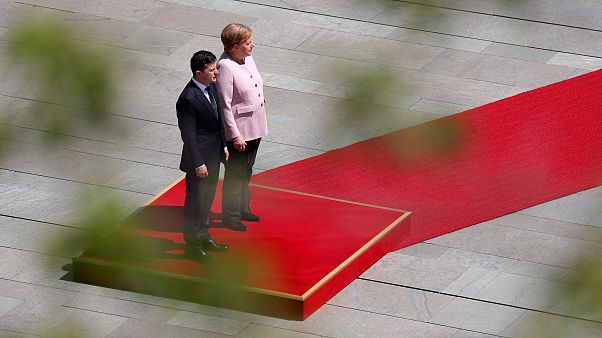 Image: German Chancellor Angela Merkel and Ukrainian President Volodymyr Ze Image: German Chancellor Angela Merkel and Ukrainian President Volodymyr Ze