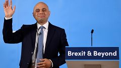Image: Britain's Home Secretary Sajid Javid gestures as he speaks during th