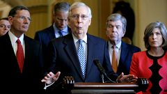 Image: enate Majority Leader Mitch McConnell speaks to the media on Capitol