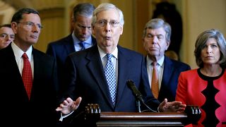 Image: enate Majority Leader Mitch McConnell speaks to the media on Capitol