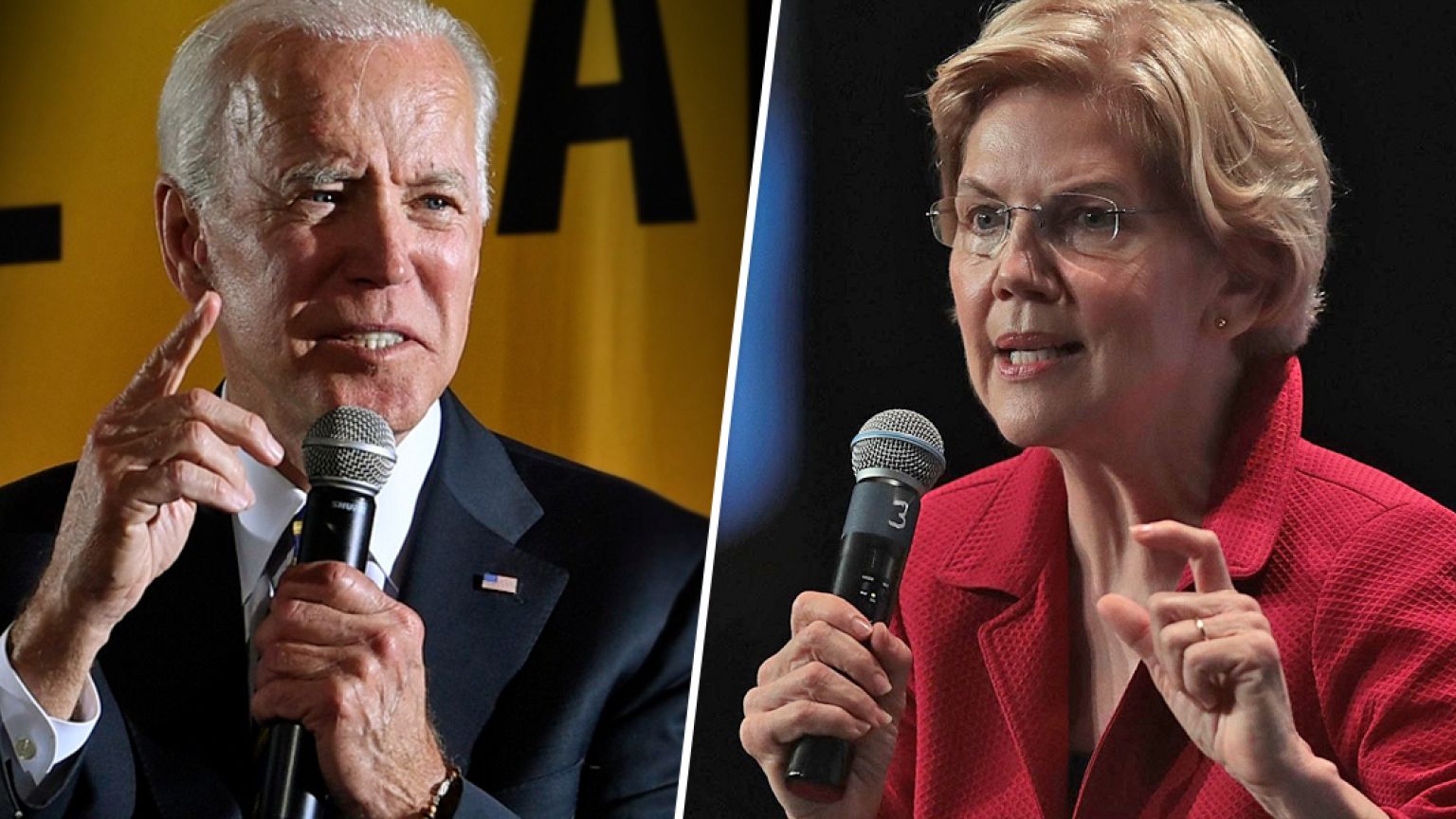Former Vice President Joe Biden and Sen. Elizabeth Warren
