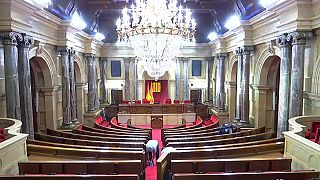 El Parlament de Cataluña blindado para el pleno