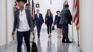 Image: Former White House communications director Hope Hicks arrives for cl