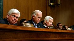 US Senator Joe Biden (2L), D-DE, and mem