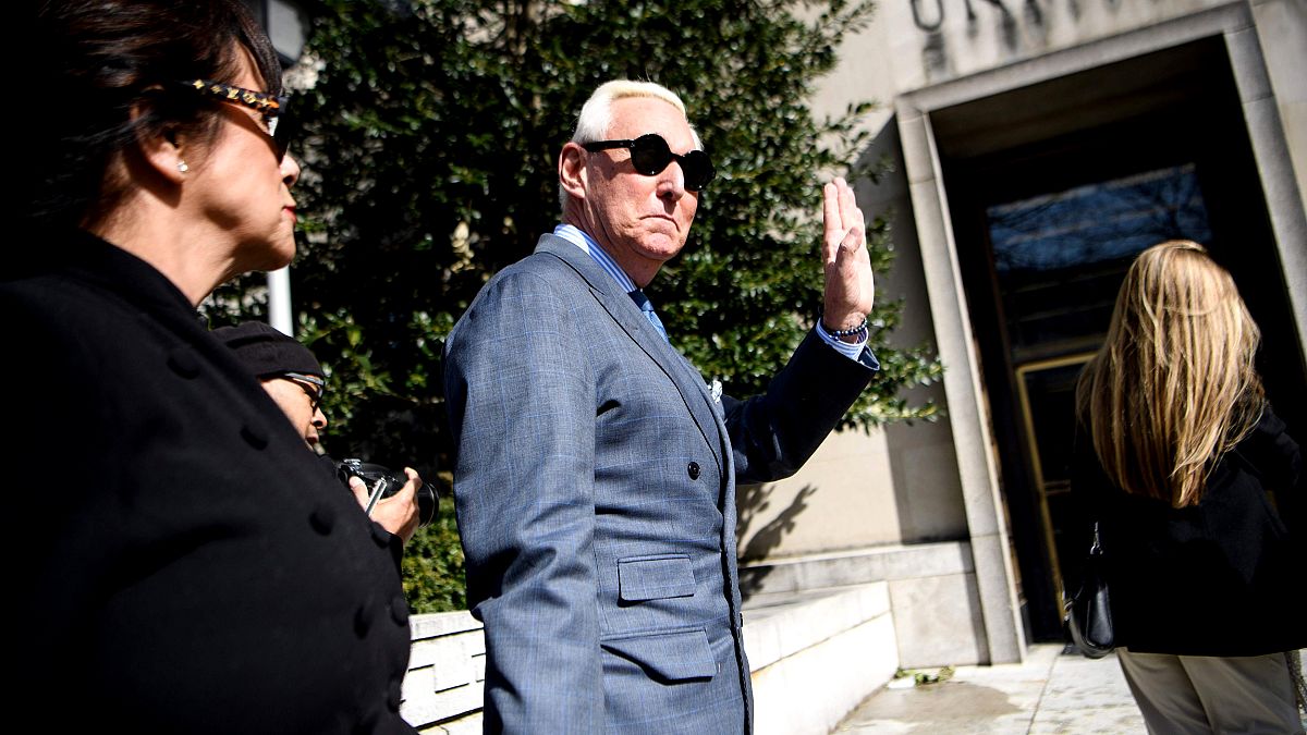 Image: Roger Stone, a former campaign adviser to President Donald Trump, ar