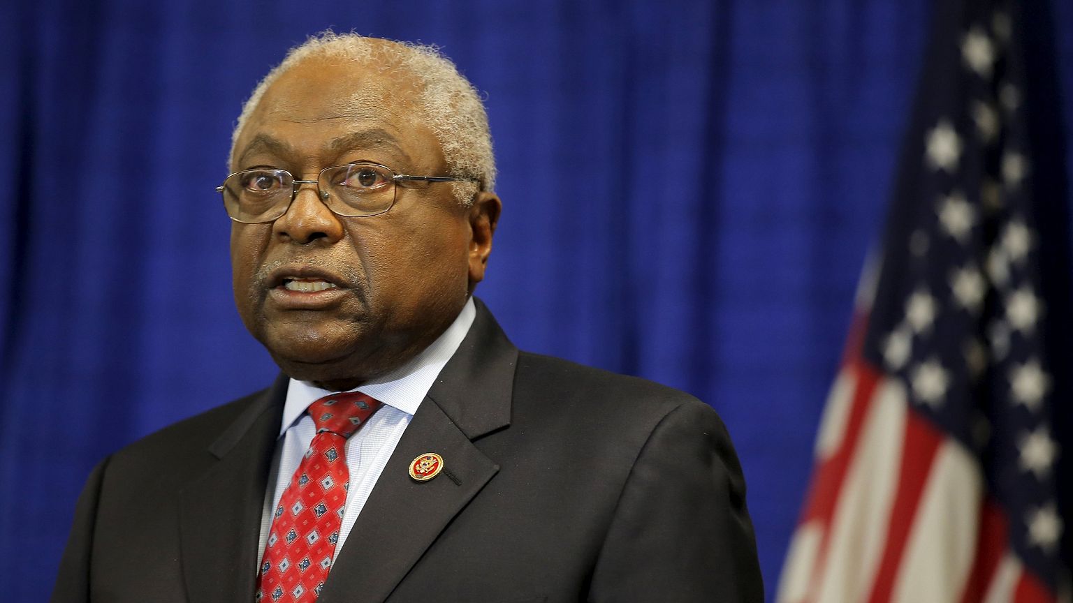 Image: U.S. Representative Jim Clyburn speaks at a press conference held at
