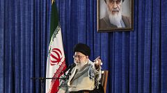 Image: Supreme Leader Ayatollah Ali Khamenei speaks in a ceremony marking 3