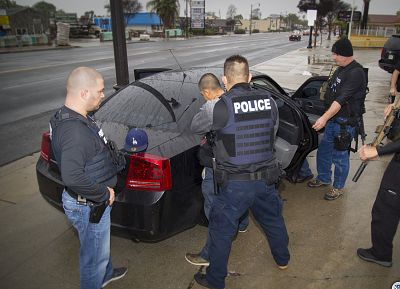 ICE agents arrest a foreign national in Los Angeles on Feb. 7, 2017.