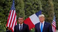 Image: President Donald Trump and French President Emmanuel Macron attend a