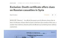 شهادة وفاة تكشف الخسائر الروسية في سوريا