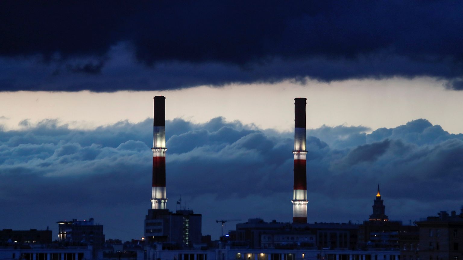 Image: A heating power plant in Moscow, Russia, on April 21, 2018.