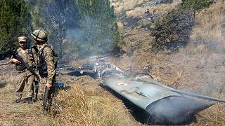 Image: The wreckage of an Indian fighter jet