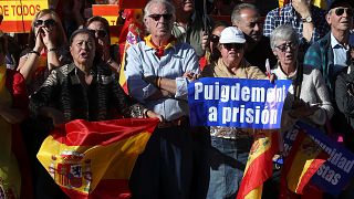 Madrid'de birlik yanlıları gösteri düzenledi