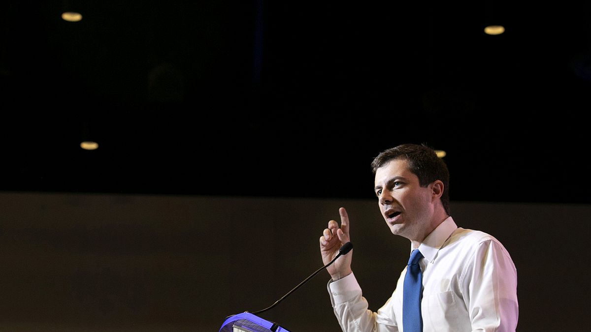 Image: Democratic presidential candidate Pete Buttigieg speaks at the South