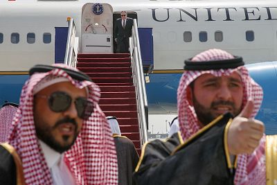Secretary of State Mike Pompeo landed in Jeddah on Monday and is expected to meet with Saudi King Salman and Crown Prince Mohammed bin Salman.