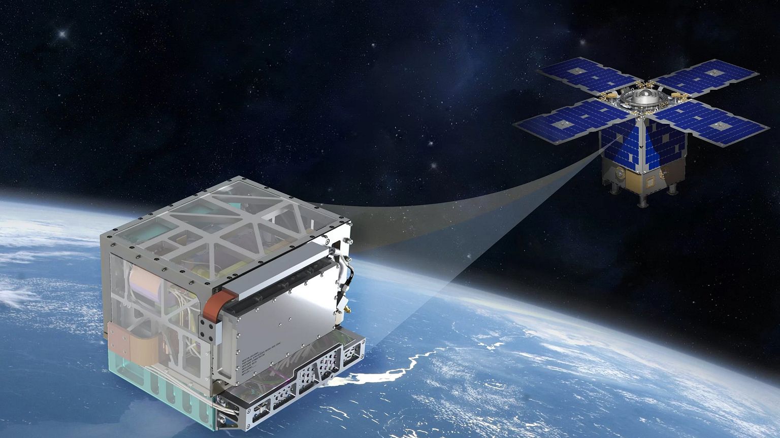 Image: NASA's Deep Space Atomic Clock, seen here in an artist's illustratio