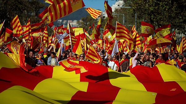 Les partisans d'une Catalogne espagnole dans la rue Les partisans d'une Catalogne espagnole dans la rue