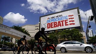Image: The first Democratic presidential debate is hosted by NBC News, MSNB