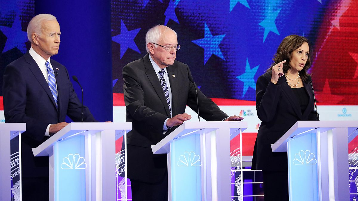 Image: Democratic Presidential Candidates Participate In First Debate Of 20