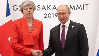 Image: Britain's Prime Minister, Theresa May, meets Russia's President, Vla