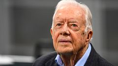 IMage: Jimmy Carter attends a football game in Atlanta on Sept. 30, 2018.