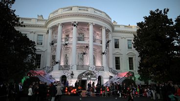 Trump welcomes schoolchildren to the White House for Halloween