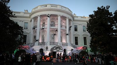 Trump welcomes schoolchildren to the White House for Halloween
