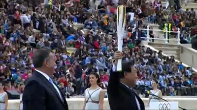 Greece hands over Olympic torch to South Korea