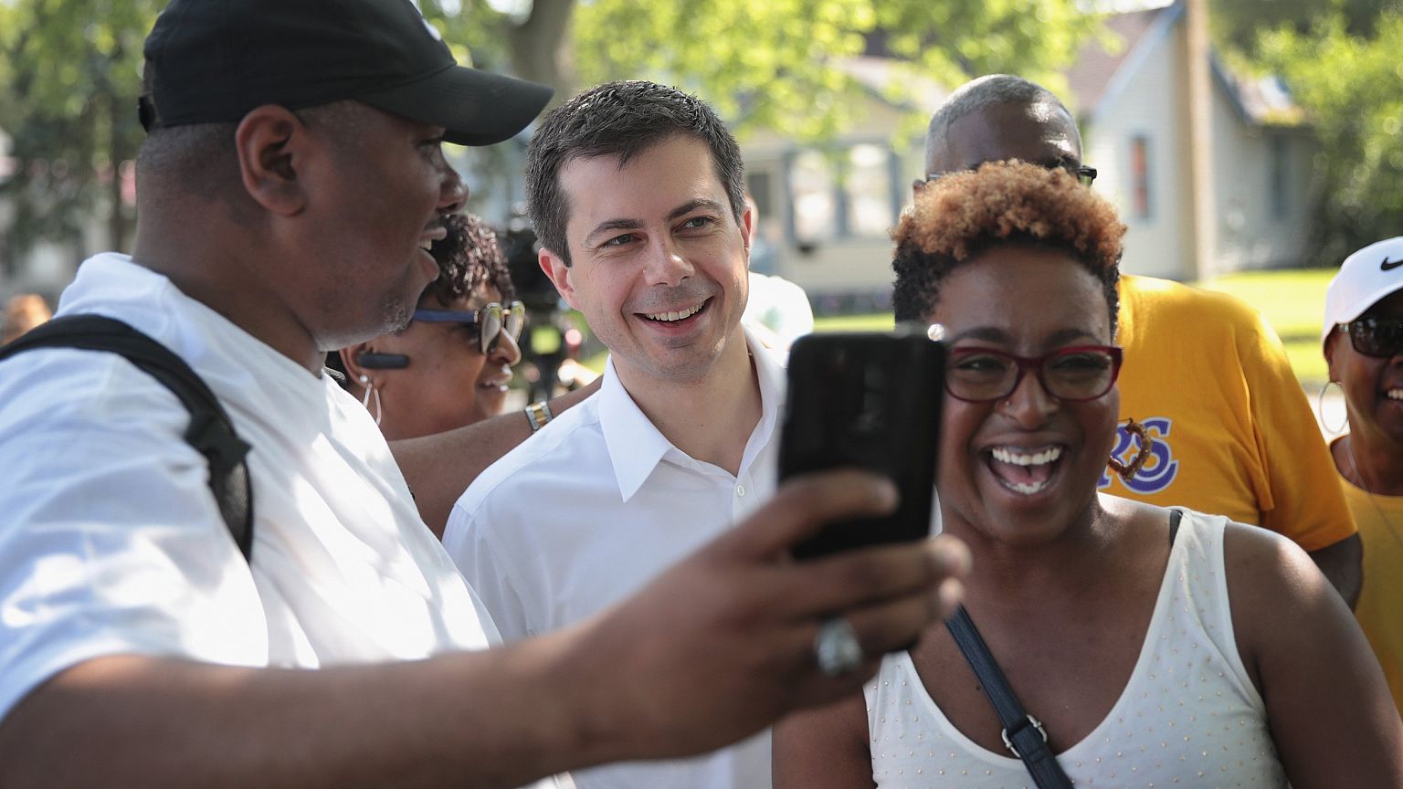 Image: Buttigieg Attends a Community Peace Event as Funeral for Eric Logan 