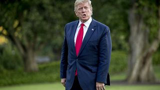 Image: President Donald Trump walks across the South Lawn of the White Hous