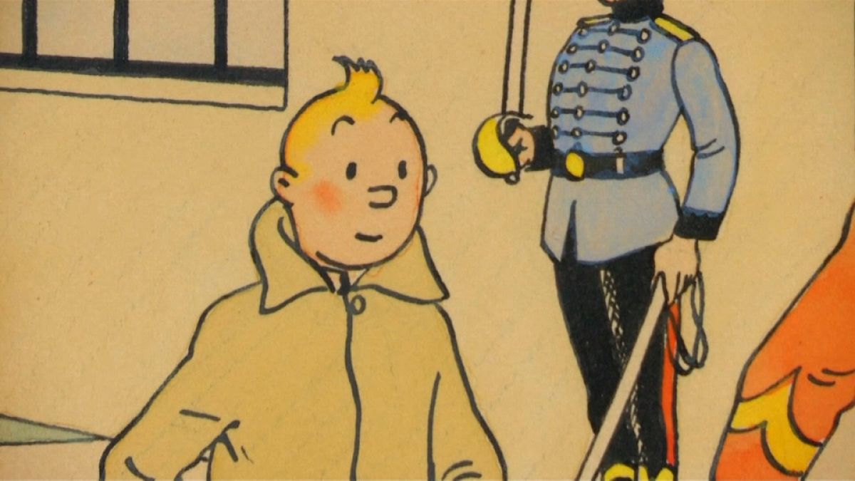 Desenhos originais de Tintin vão a leião