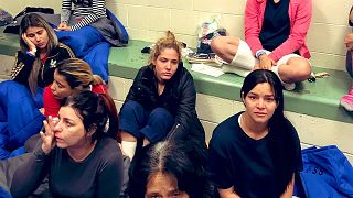 Image: Detained women at Clint Border patrol Station