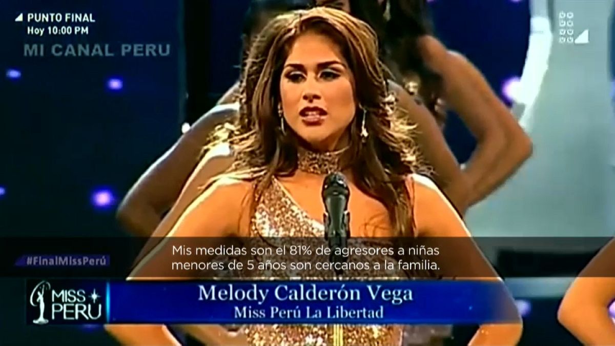 Miss Peru contestants share gender violence stats instead of body measurements