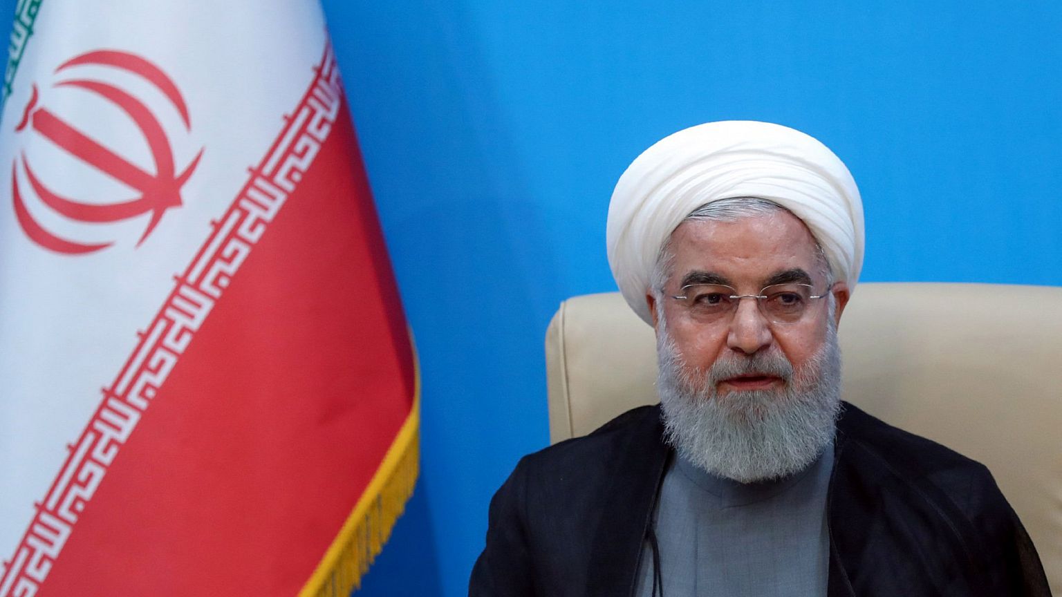 Image: President Hassan Rouhani attending a meeting with ministers broadcas