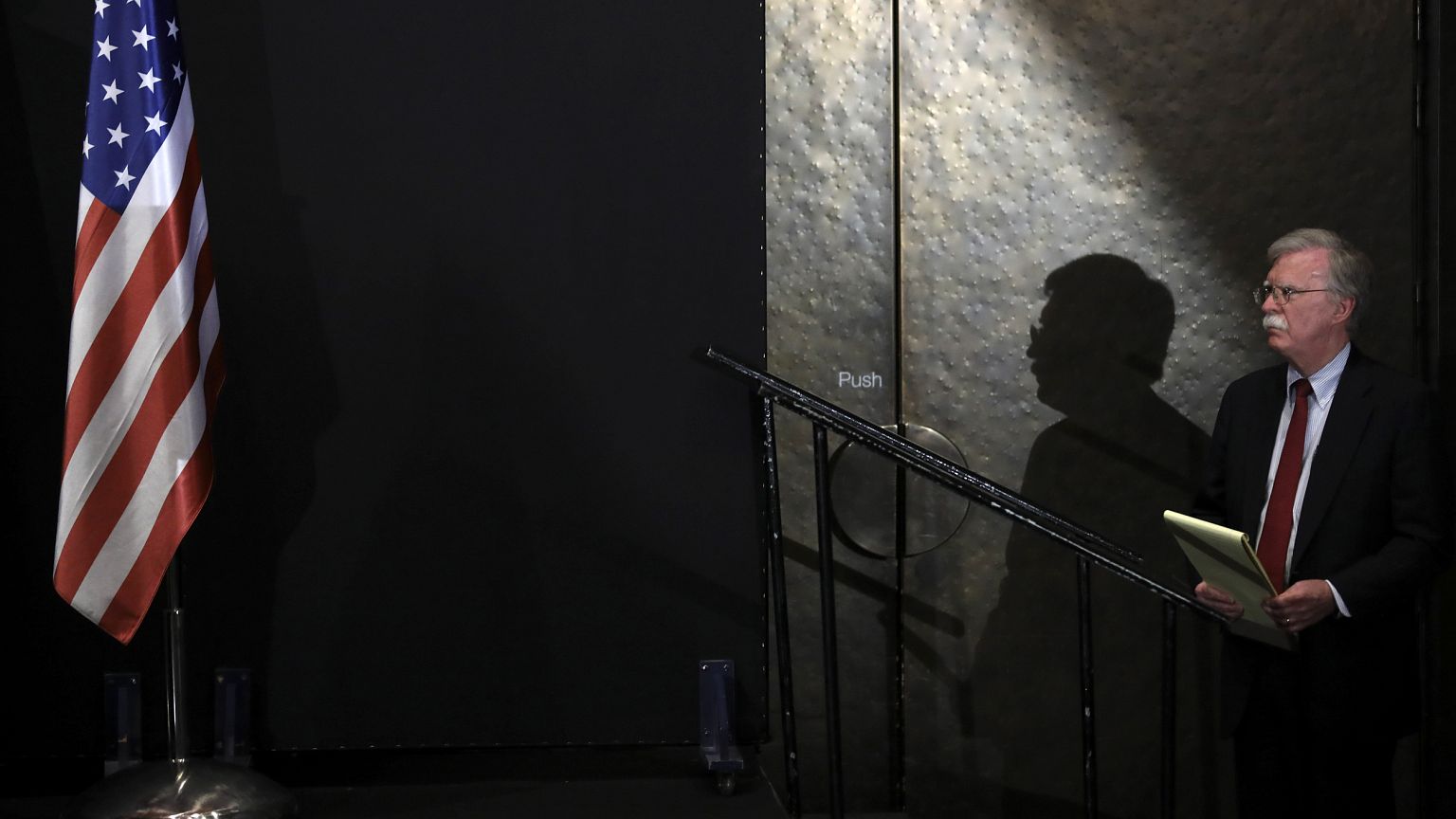 Image: National Security Adviser John Bolton before a press conference in J