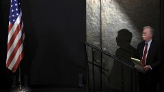 Image: National Security Adviser John Bolton before a press conference in J