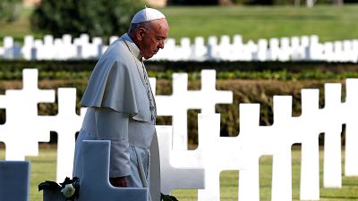 Anti-war plea from Pope as he prays for WW2 victims