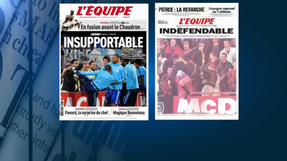 Evra suspendido provisionalmente del Olympique de Marsella por la patada a un aficionado